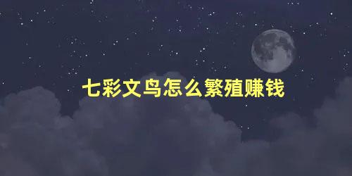 七彩文鸟怎么繁殖赚钱