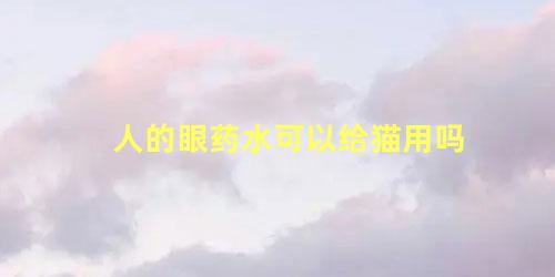 人的眼药水可以给猫用吗