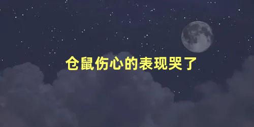 仓鼠伤心的表现哭了