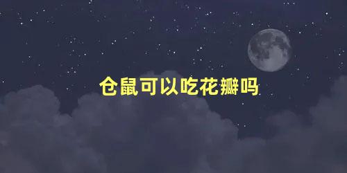 仓鼠可以吃花瓣吗