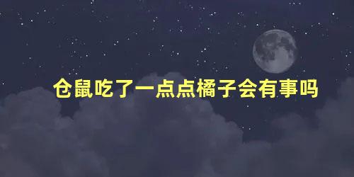 仓鼠吃了一点点橘子会有事吗