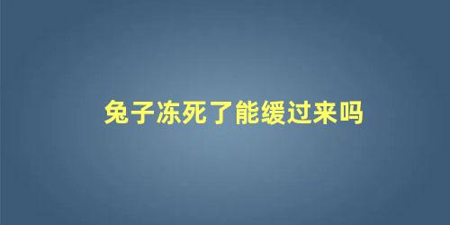兔子冻死了能缓过来吗