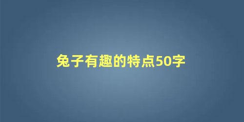 兔子有趣的特点50字