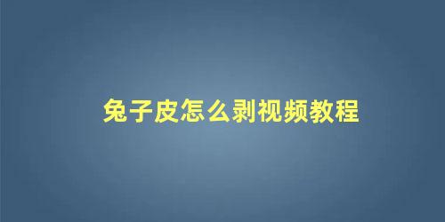 兔子皮怎么剥视频教程