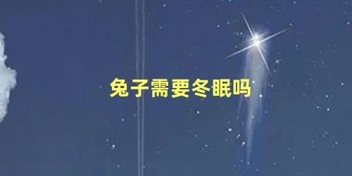 兔子需要冬眠吗