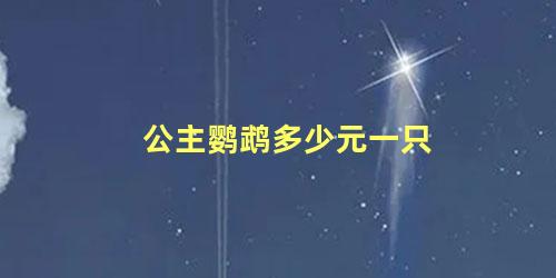 公主鹦鹉多少元一只