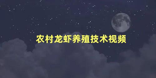 农村龙虾养殖技术视频