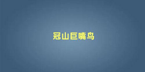 冠山巨嘴鸟