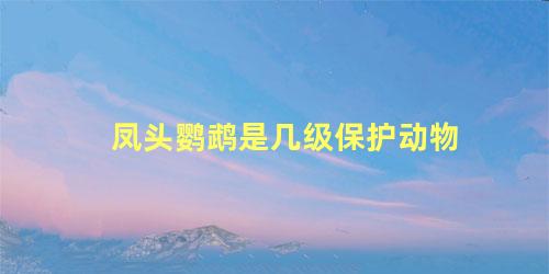 凤头鹦鹉是几级保护动物