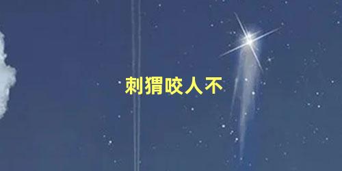 刺猬咬人不