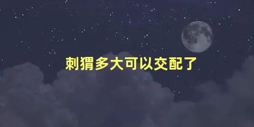 刺猬多大可以交配了