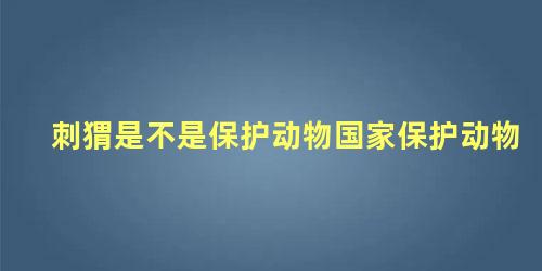刺猬是不是保护动物国家保护动物