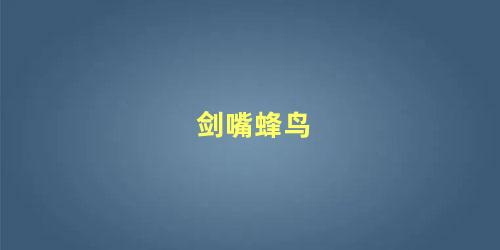 剑嘴蜂鸟