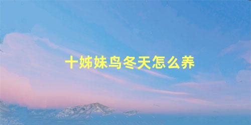 十姊妹鸟冬天怎么养