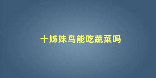 十姊妹鸟能吃蔬菜吗