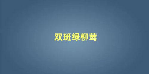 双斑绿柳莺