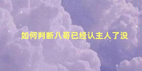 如何判断八哥已经认主人了没