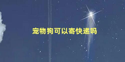 宠物狗可以寄快递吗