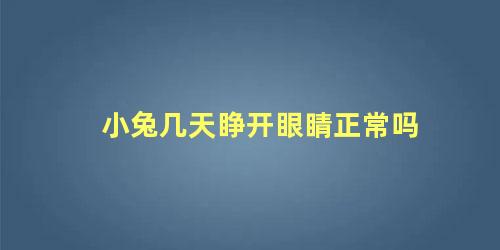小兔几天睁开眼睛正常吗