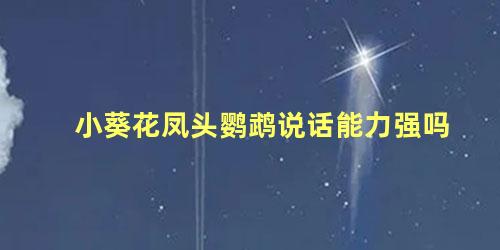 小葵花凤头鹦鹉说话能力强吗