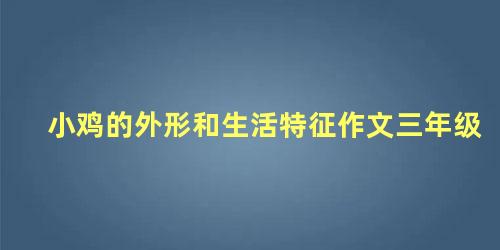 小鸡的外形和生活特征作文三年级