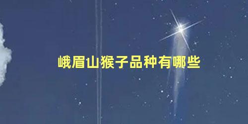 峨眉山猴子品种有哪些