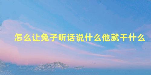 怎么让兔子听话说什么他就干什么