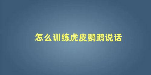 怎么训练虎皮鹦鹉说话