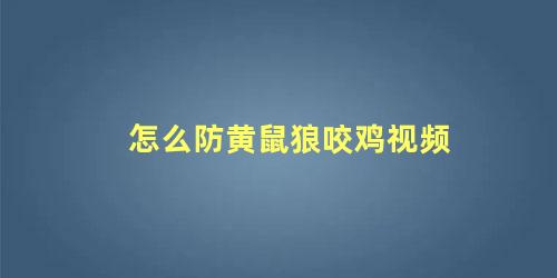 怎么防黄鼠狼咬鸡视频