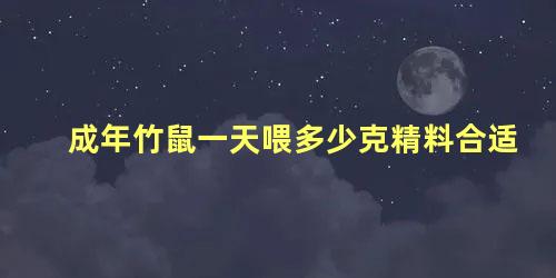 成年竹鼠一天喂多少克精料合适