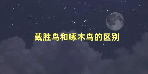 戴胜鸟和啄木鸟的区别
