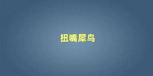 扭嘴犀鸟
