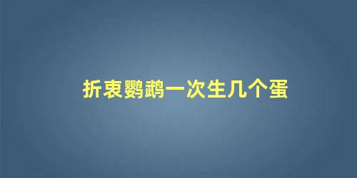 折衷鹦鹉一次生几个蛋