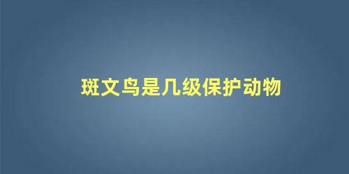 斑文鸟是几级保护动物