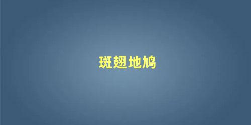 斑翅地鸠
