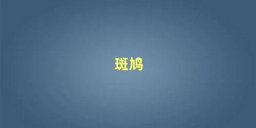 斑鸠