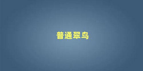 普通翠鸟
