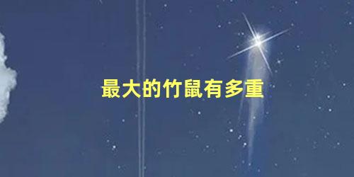 最大的竹鼠有多重