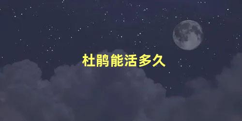 杜鹃能活多久