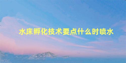 水床孵化技术要点什么时喷水