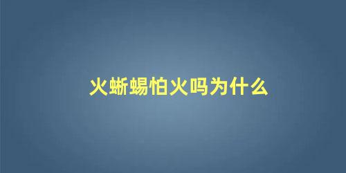 火蜥蜴怕火吗为什么