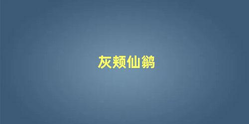 灰颊仙鹟