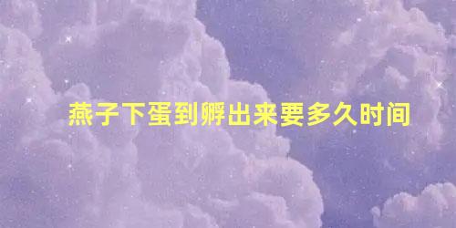 燕子下蛋到孵出来要多久时间