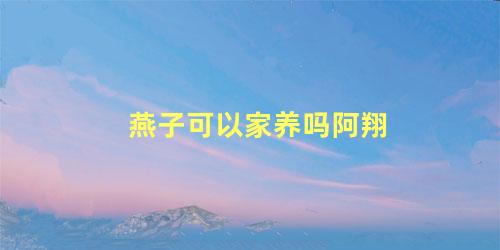 燕子可以家养吗阿翔