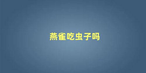 燕雀吃虫子吗