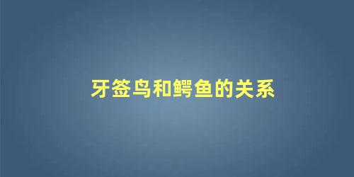 牙签鸟和鳄鱼的关系