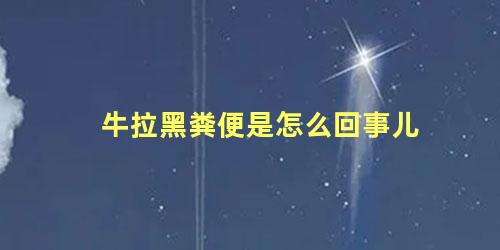 牛拉黑粪便是怎么回事儿