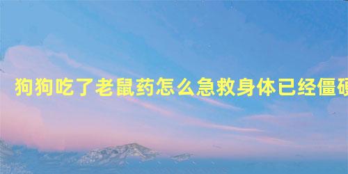狗狗吃了老鼠药怎么急救身体已经僵硬
