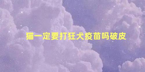 猫一定要打狂犬疫苗吗破皮