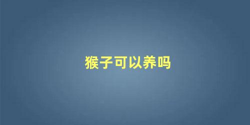 猴子可以养吗